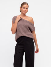 Load image into Gallery viewer, MARLO DROP SHOULDER KNIT TOP - BROWN
