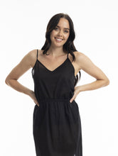 Load image into Gallery viewer, SARA COTTON CAMI SLIP TOP - BLACK