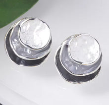 Load image into Gallery viewer, PEARL EMBELLISHMENT STUD EARRINGS - BLACK &amp; SILVER