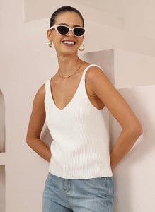 FAITH KNIT TANK - WHITE