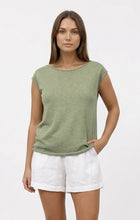 Load image into Gallery viewer, SUNNY GIRL COTTON KNIT TOP - OLIVE