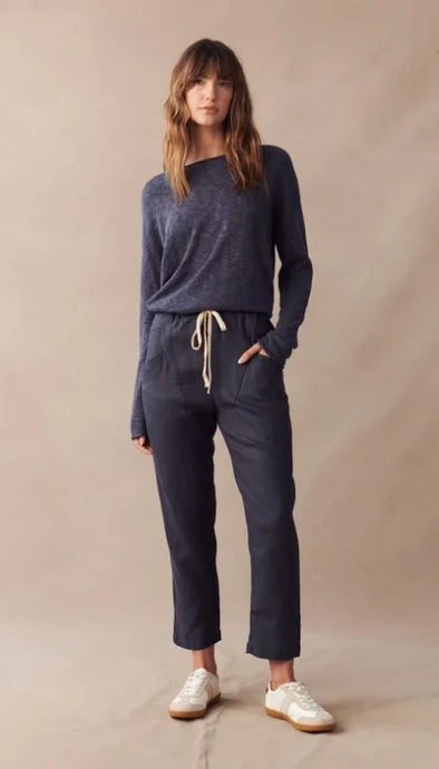 LITTLE LIES LUXE LINEN PANTS - NAVY