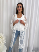 Load image into Gallery viewer, WISH LACE KIMONO - WHITE