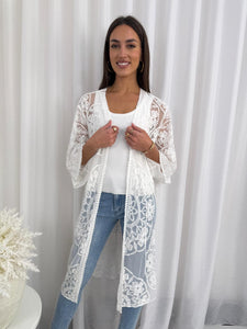WISH LACE KIMONO - WHITE