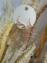 Load image into Gallery viewer, ROSE GOLD PALM LEAF EARRINGS