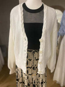 RUMI KNIT CARDIGAN - WHITE