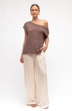 Load image into Gallery viewer, MARLO DROP SHOULDER KNIT TOP - BROWN