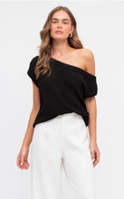 Load image into Gallery viewer, MARLO DROP SHOULDER KNIT TOP - BLACK