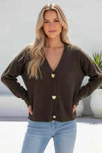 Load image into Gallery viewer, SWEET HEARTS CARDIGAN - BROWN