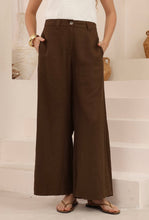 Load image into Gallery viewer, ALEXANDRIA TAILORED SILK/LINEN PANTS - BROWN