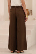 Load image into Gallery viewer, ALEXANDRIA TAILORED SILK/LINEN PANTS - BROWN