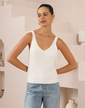 Load image into Gallery viewer, FAITH KNIT TANK - WHITE