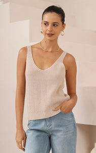 FAITH KNIT TANK - BEIGE