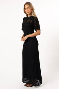 HOLLIE CROCHET MAXI DRESS - BLACK