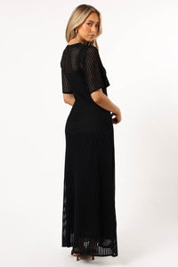 HOLLIE CROCHET MAXI DRESS - BLACK