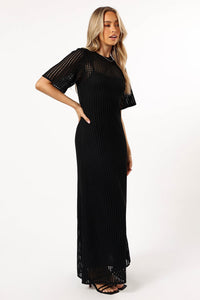 HOLLIE CROCHET MAXI DRESS - BLACK