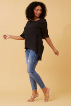 Load image into Gallery viewer, ARIANA LAYERED TOP - BLACK