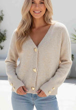 Load image into Gallery viewer, SWEET HEARTS CARDIGAN - TAUPE