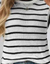 Load image into Gallery viewer, CHARLIE STRIPE KNIT TOP - BLACK