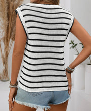 Load image into Gallery viewer, CHARLIE STRIPE KNIT TOP - BLACK