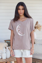 Load image into Gallery viewer, JAASE VINTAGE TEE - CRESCENT MOON ~ MOCHA