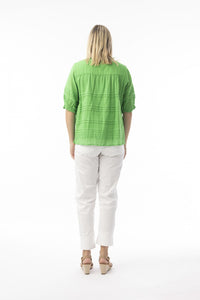ORIENTIQUE ORGANIC COTTON TOP - GREEN
