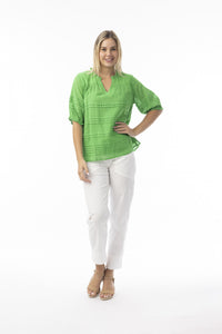ORIENTIQUE ORGANIC COTTON TOP - GREEN