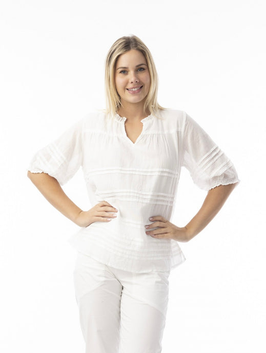 ORIENTIQUE ORGANIC COTTON TOP - WHITE