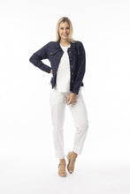 Load image into Gallery viewer, FRANKIE LINEN JACKET ORIENTIQUE - NAVY