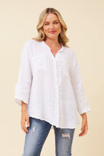 Load image into Gallery viewer, GRACE LINEN SEQUIN TOP - WHITE