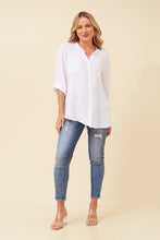 Load image into Gallery viewer, GRACE LINEN SEQUIN TOP - WHITE