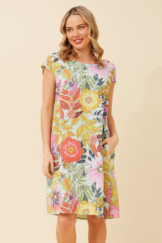 SISLEY FLORAL LINEN DRESS