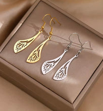 Load image into Gallery viewer, GOLD ANGEL WING PENDANT EARRINGS