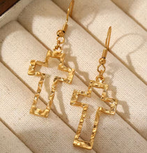 Load image into Gallery viewer, GOLD CROSS EARRINGS