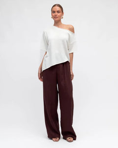 ANGLE KNIT TOP - WHITE