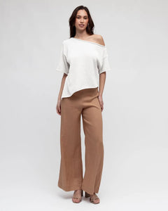ANGLE KNIT TOP - WHITE