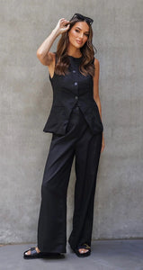 NOAH LINEN PANTS BLACK