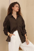 Load image into Gallery viewer, HALSY BROWN BLOUSE