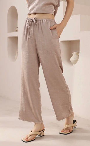 JAXON SILKY PANTS - IRIS MAXI