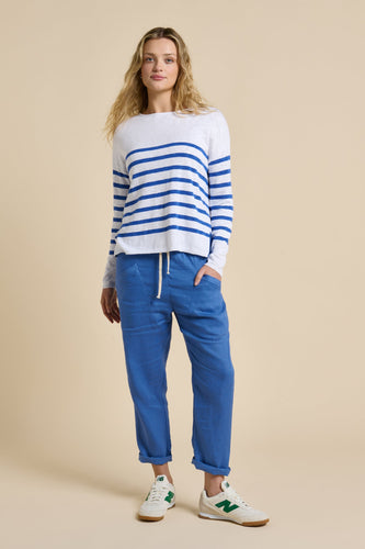 LITTLE LIES LUXE LINEN PANTS - COBALT