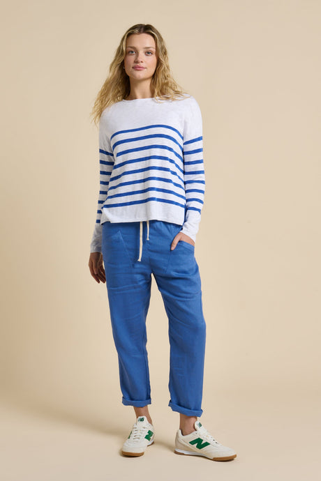 LITTLE LIES LUXE LINEN PANTS - COBALT