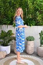 Load image into Gallery viewer, HIBISCUS BLUE MIDI DRESS