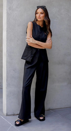 NOAH LINEN PANTS BLACK