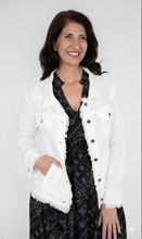 Load image into Gallery viewer, FRANKIE LINEN FRINGE JACKET - WHITE