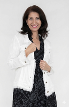 Load image into Gallery viewer, FRANKIE LINEN FRINGE JACKET - WHITE