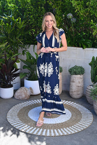 JULIET MAXI DRESS - NAVY