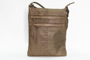 WENDY CROSSBODY LEATHER BAG IN LATTE - RUGGED HIDE