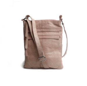 WENDY CROSSBODY LEATHER BAG IN LATTE - RUGGED HIDE