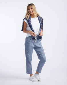 LITTLE LIES LUXE LINEN PANTS - STEEL