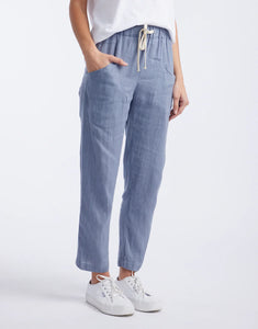 LITTLE LIES LUXE LINEN PANTS - STEEL